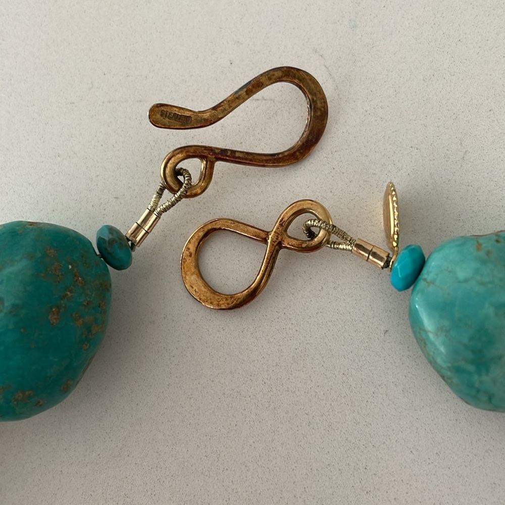 Green Turquoise Large Stone Strand Necklace - Picture 10 of 12